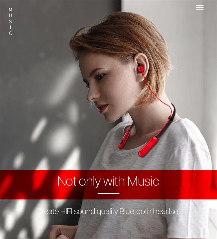 Waterproof Sport Neckband Bluetooths headphone Mini wireless Magnetic Earphone Wireless M9 - ANKUX.COM