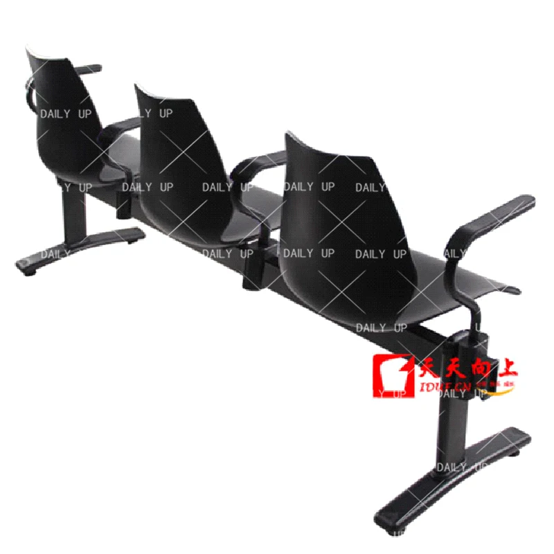 Beauty Salon Waiting Chair Artistic Appearance Lobby 3 Seat Chair Sturdy Public Station Chair Armrest