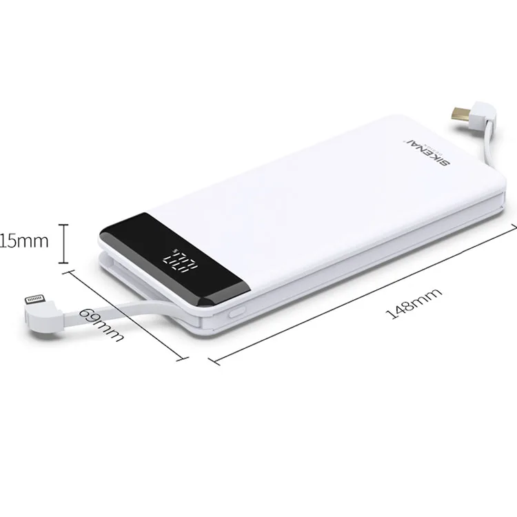 Universal Power Bank 10000mAh Built-in Cable For Micro USB Lighting Type C Power Bank Charger 10000mah Powerbank For Phones - ANKUX.COM