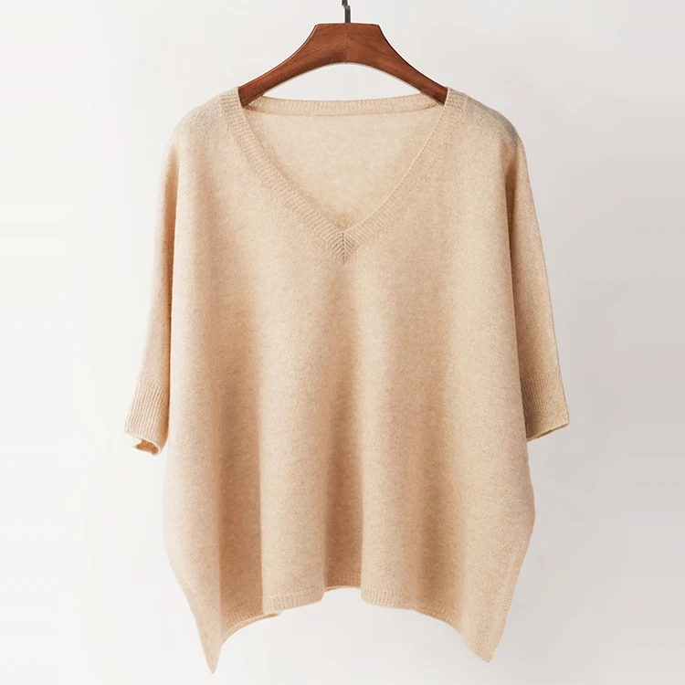 V neck women cashmere sweater