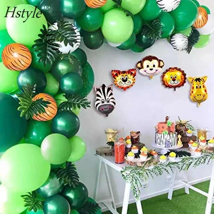 Jungle Themed Latex Balloons Background Sets and A Variety of Jungle Animals