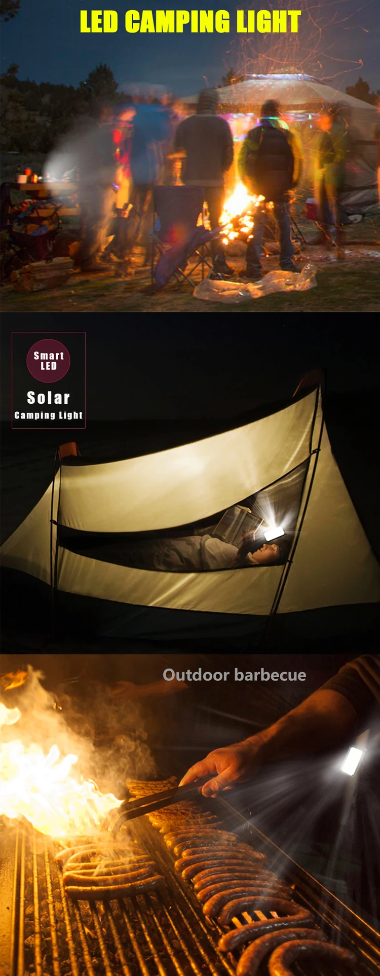 New Technology Products LED Lamp Wireless Power Bank IP65 Waterproof Qi 20000mAh Solar Power Banks For Travel - ANKUX.COM