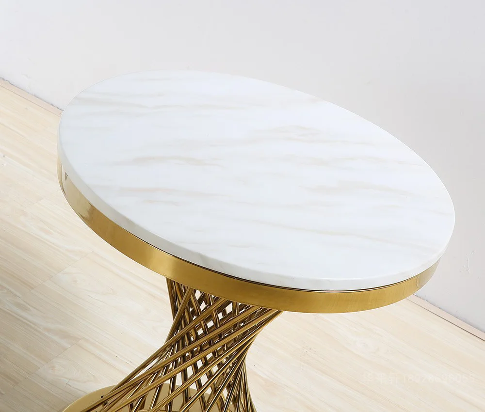 Modern Stainless Steel Base Marble Side Table Wholesale End Table