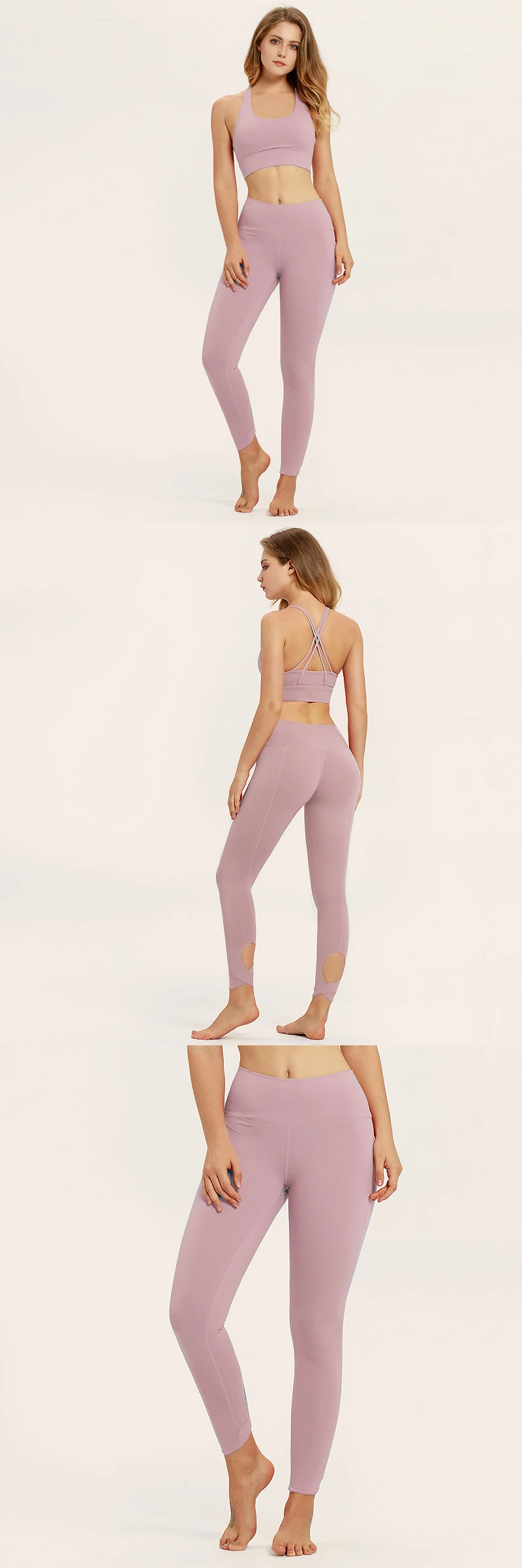 Custom Pure color brocade cotton fitness  Workout  butt lifting  Yoga Set