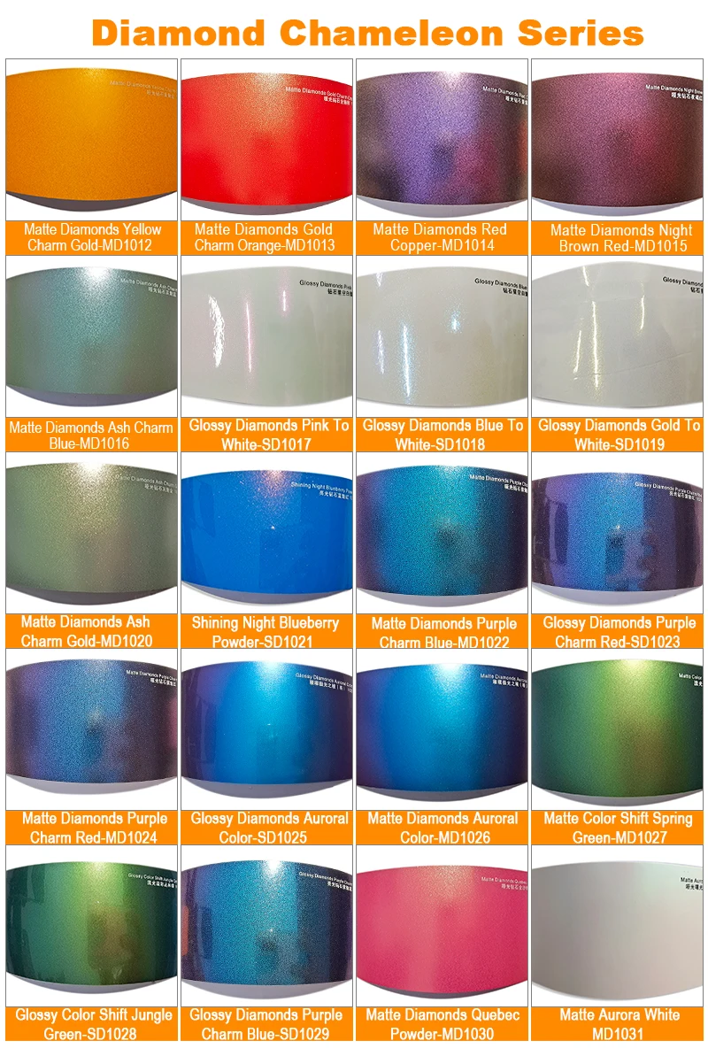 Tsautop 1.52 *18meter Gold Pink Chameleon Matte Diamonds Car Wrapping