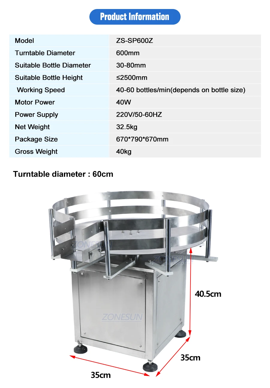 Zonesun Automatic Round Rotating Plastic Glass Bottle Collecting ...