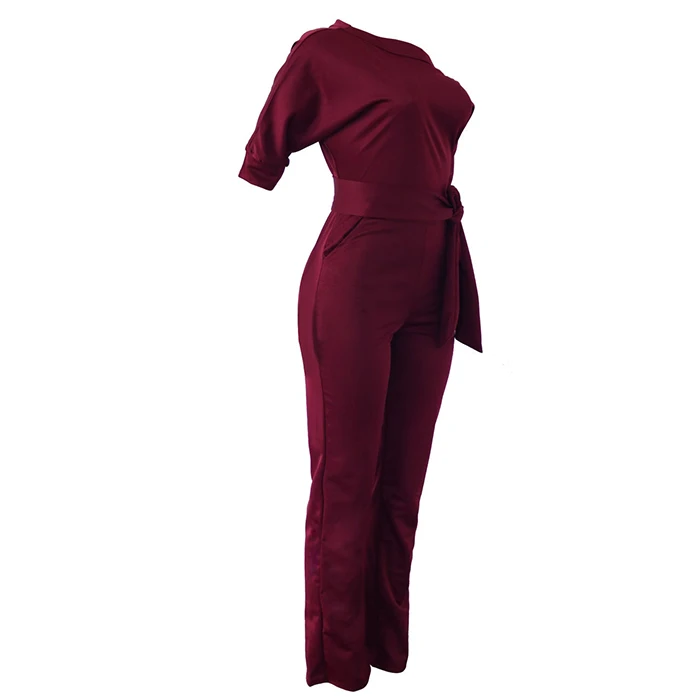 Wonder Beauty 6 Colors Plus Size Women One Shoulder Sexy Red Jumpsuit
