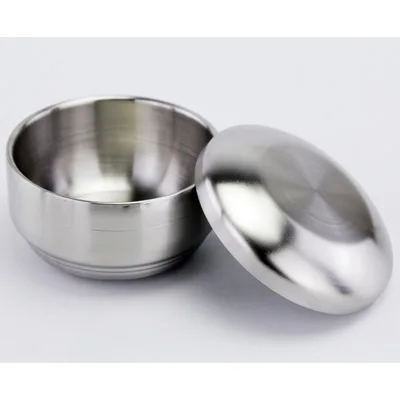 Double wall korean rice bowl 304 stainless steel bowl with lid, View ...