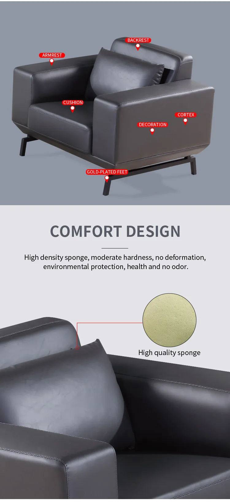 Pengpai 5 Seater Sofa Sets Chesterfield Sofas For Office