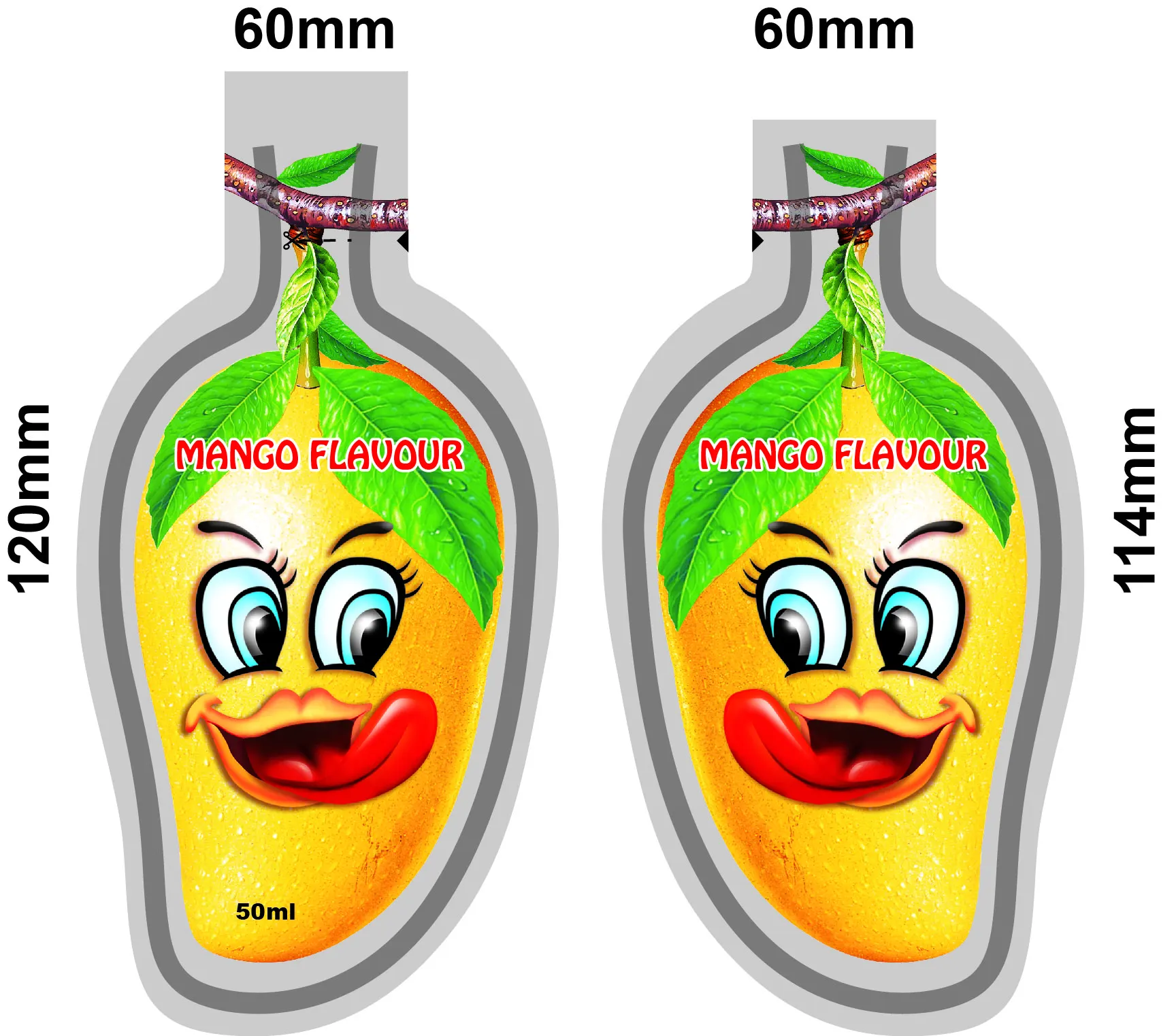 Customized plastic bag water pouch without spout