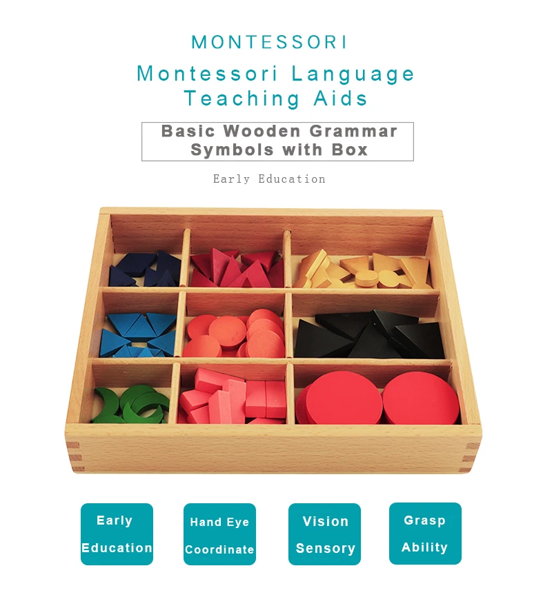 La040 Basic Wooden Grammar Symbols With Box Montessori Language