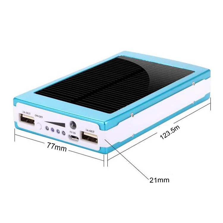 Outdoor solar power bank 15000mah dual usb portable solar panel power bank