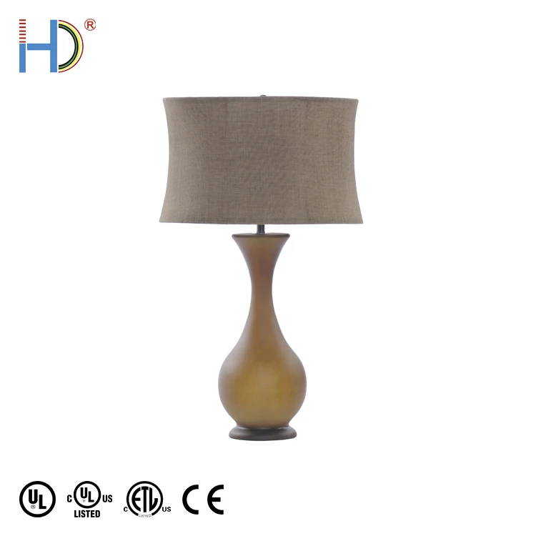 Wholesale Hotel Decorative Bedroom Bedside Polyresin Table Light With Oval Shade