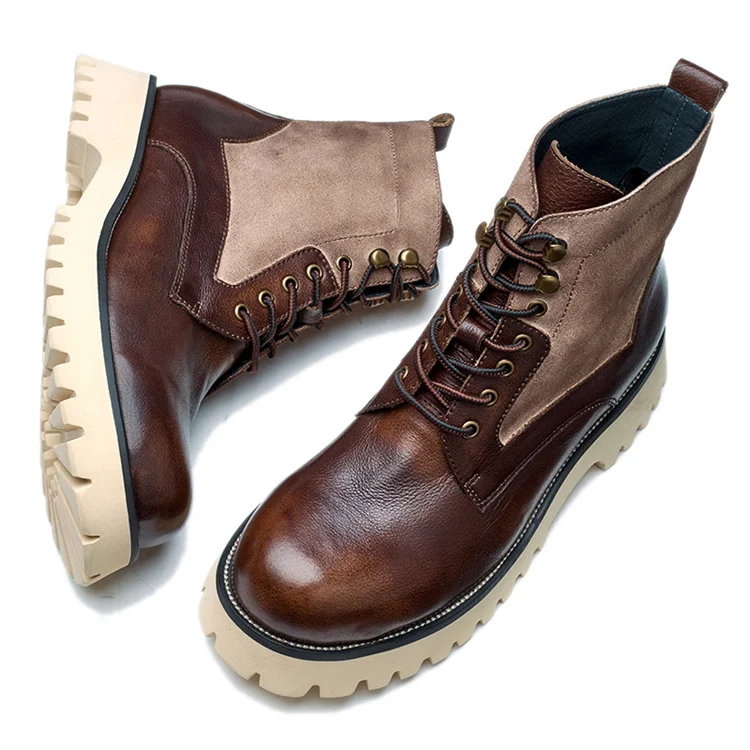 Fashion Trend Breathable Wearresistant Lace Up Leather Rubber Men's
