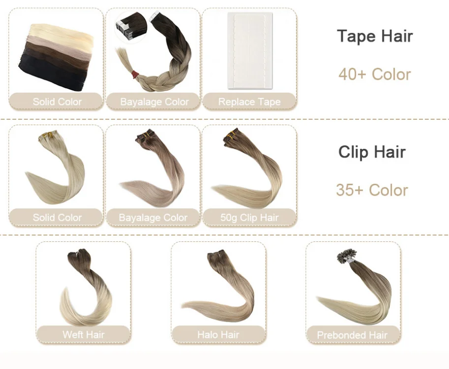 Super Highlight Bayalage Color Tape Hair Extensions,Mega Waterproof Human Hair Adhesive Replaceable 3m Tpae In Eurasian Hair .png