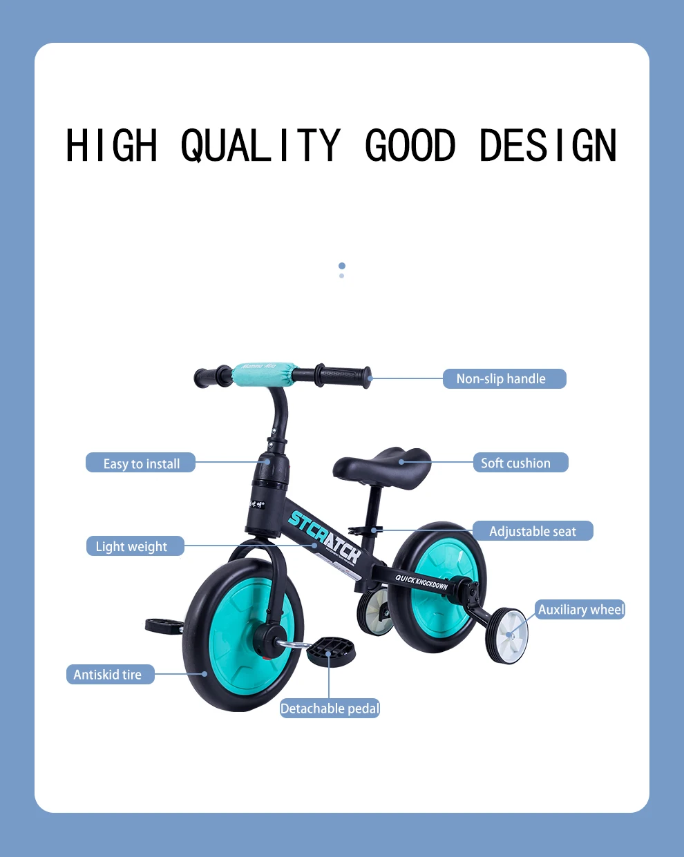 Kids Toy Scooter Balance Bike/bike Balance 3 In 1 Balance Bike No