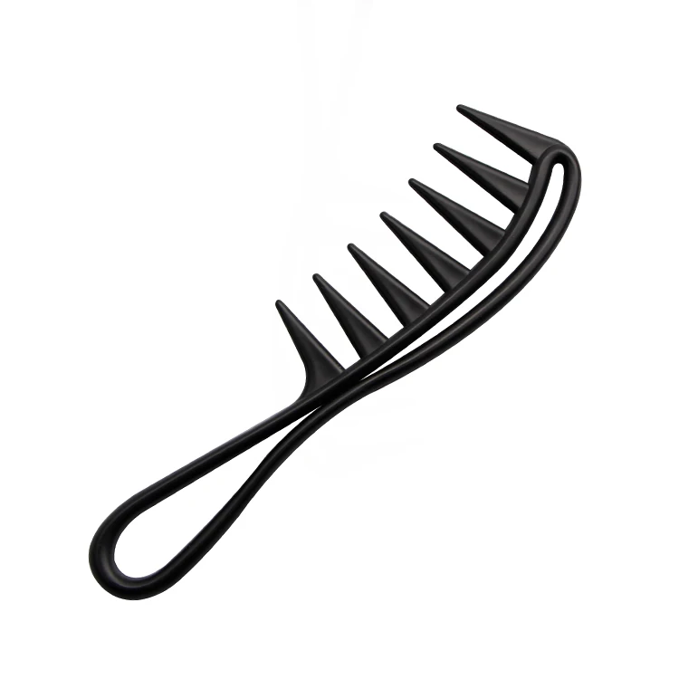 2 Pcs Barber Oil Head Comb Detangle Wig Braid Styling Comb Black Wide ...