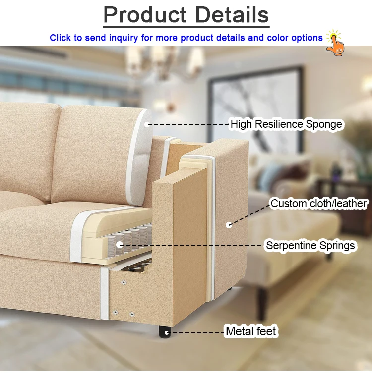 Luxury Beds Living Room Frame Corner Wooden Two Seater Style Nordic