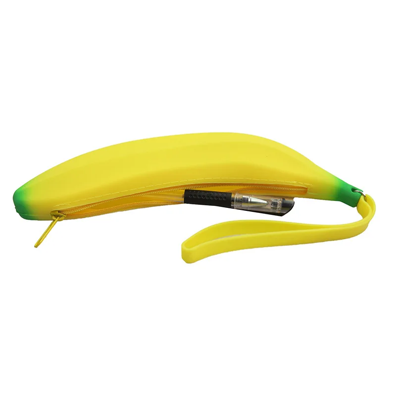Biplut Carrot Banana Fruit Silicone Pencil Case Storage Pen Bag Coin Purse  Key Wallet (Pineapple） 