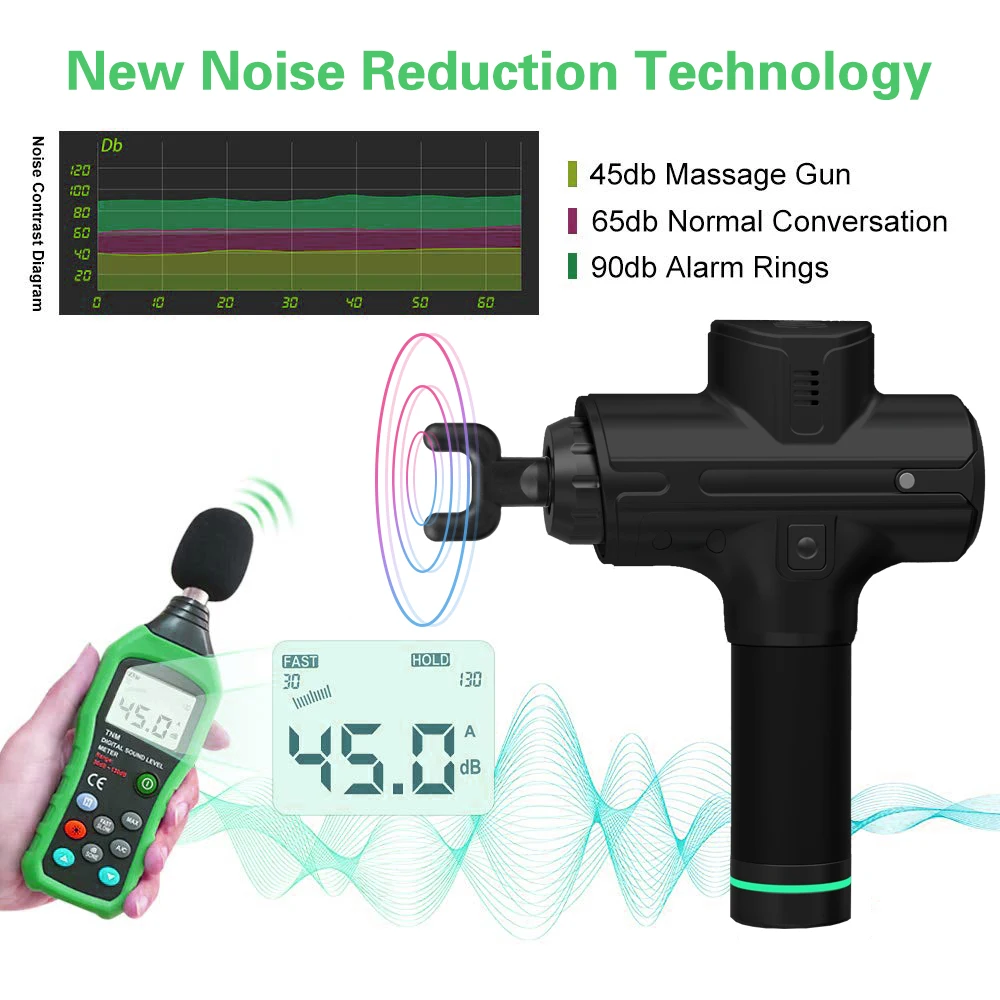 Super Slient Muscle Vibration Massage Gun With 20 Speed Selections 6