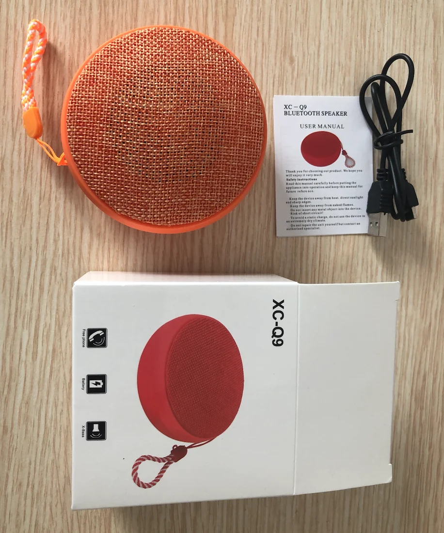 Cloth Round Q9 Mini Portable Subwoofer Bluetooth Speaker Wireless Outdoor Hands-free Speaker - ANKUX.COM