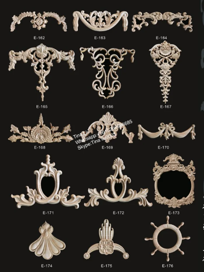 china supplier antique wood carving onlays