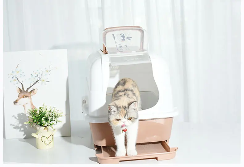 Totally Enclosed Isolated Outdoor Plastic Cat Toilet With Cat Sand ...