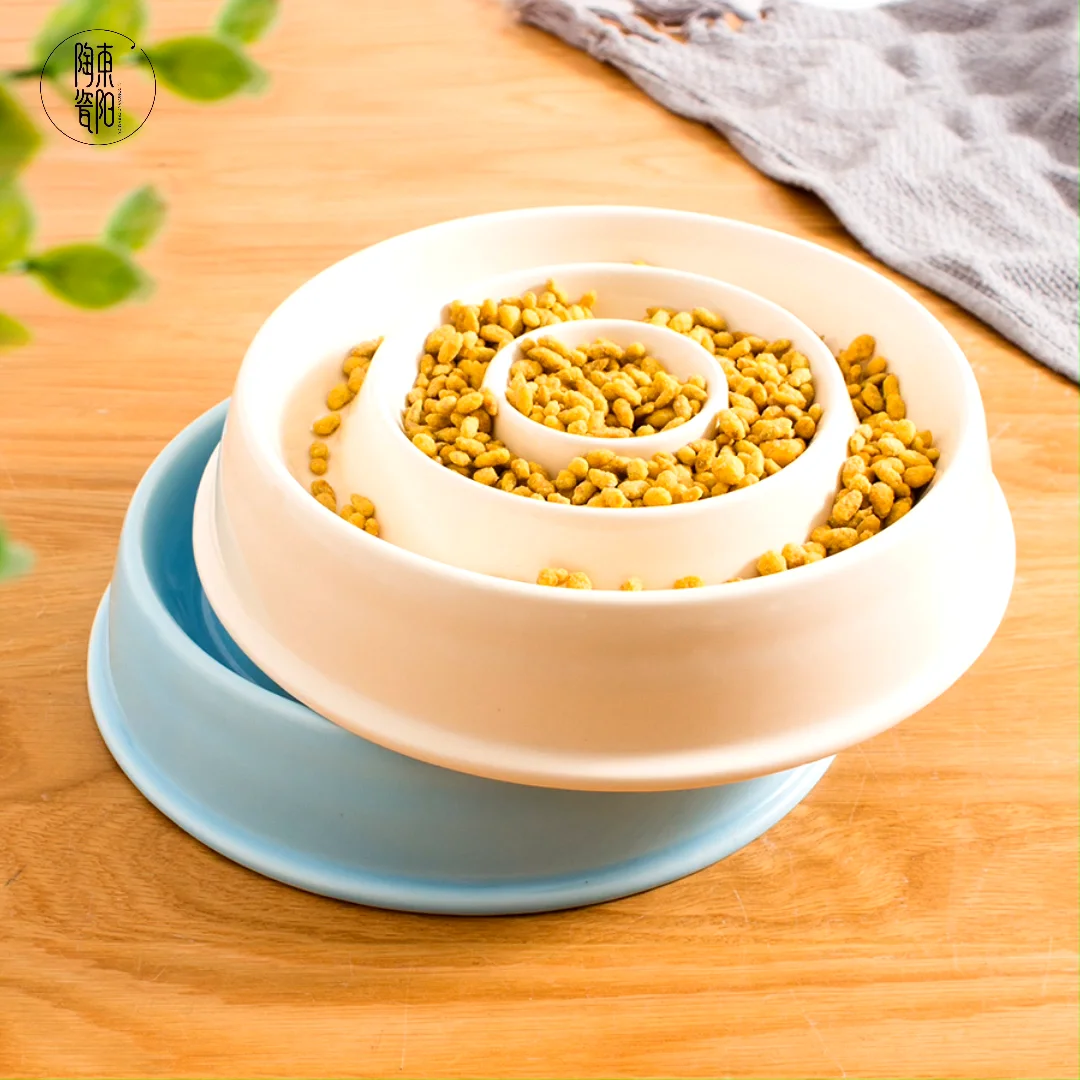 Custom Porcelain Slow Feeder Dog Bowl Bloat Stop Dog Bowl Ceramic Dog