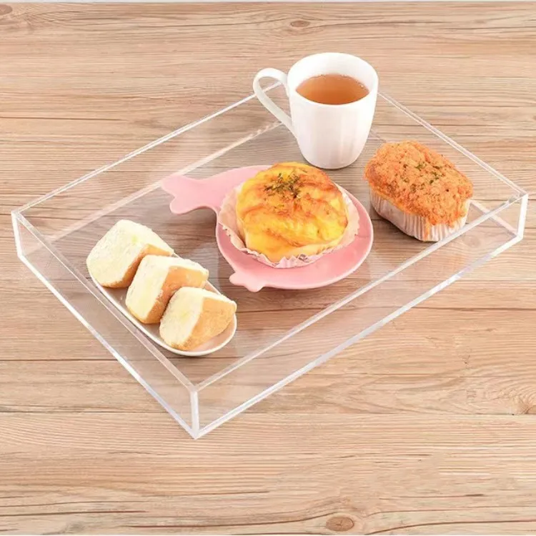 Clear Acrylic Serving Tray Paper Tray With Insert,Lucite Tray With