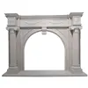 Roman Hand Carved Marble Fireplace Frame with Pillar