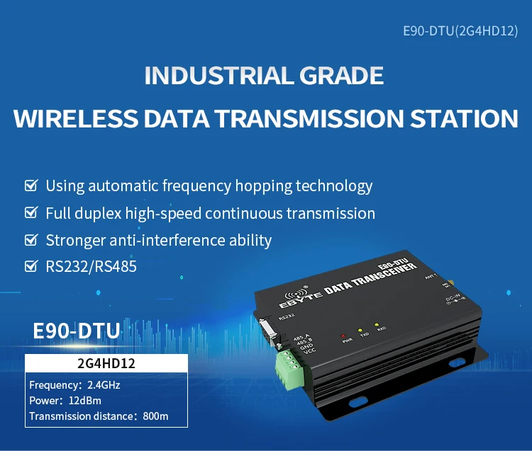 Ebyte Dtu Rs485 Rs232 Full Duplex High Speed Wireless Transceiver Fec