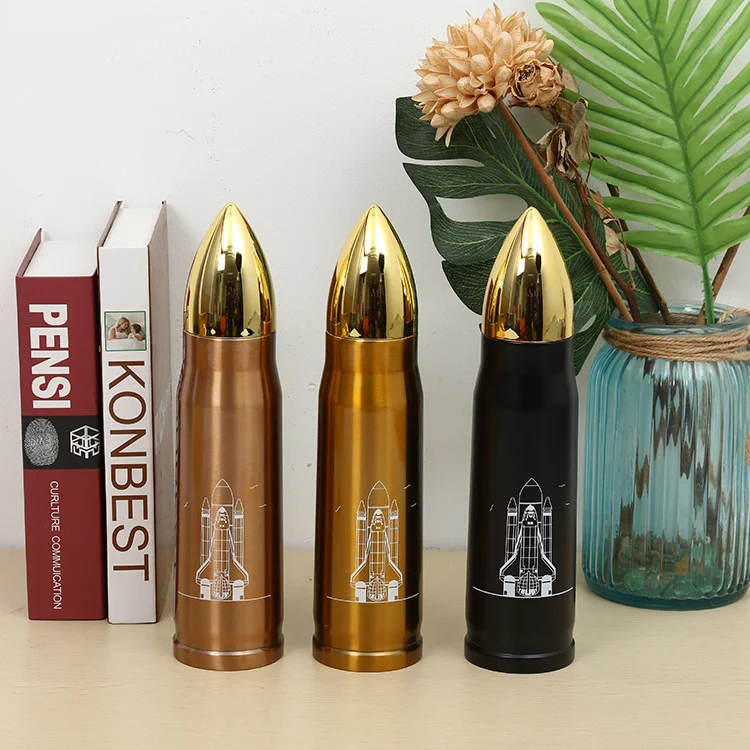 Shotgun Shell Bullet Shaped Vacuum Rocket Shaped Bullet Water Bottle -  China  Hot-Selling and Coffee Cup price