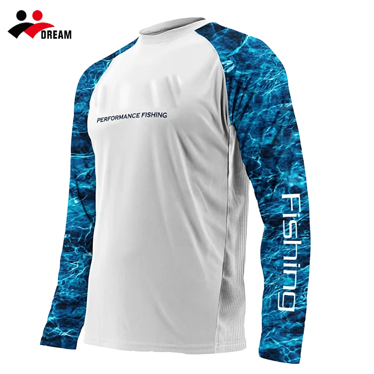 100%Polyester Moisture Wicking UV50 Athletic Performance Sunscreen Fishing Shirt 