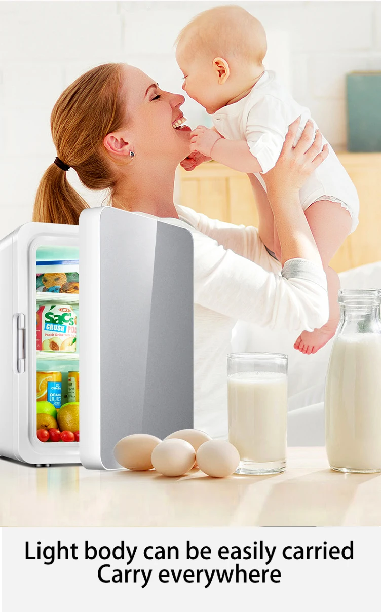 10l 12v Home Minibar Refrigerator Mini Fridge Pink Car Travel Plastic