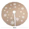 YA SHINE Burlap Tree Skirts White Snowflake Printed Christmas Decorations Indoor Outdoor