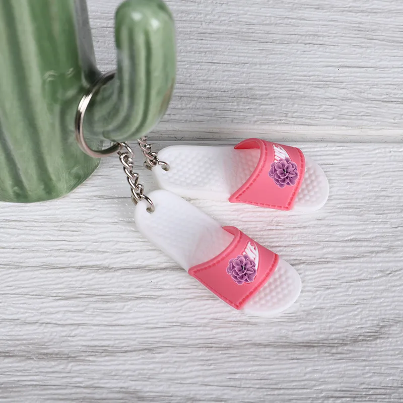 Cheap Wholesale Slipper Keychain Soft Pvc Material 3d Slipper Key Chain