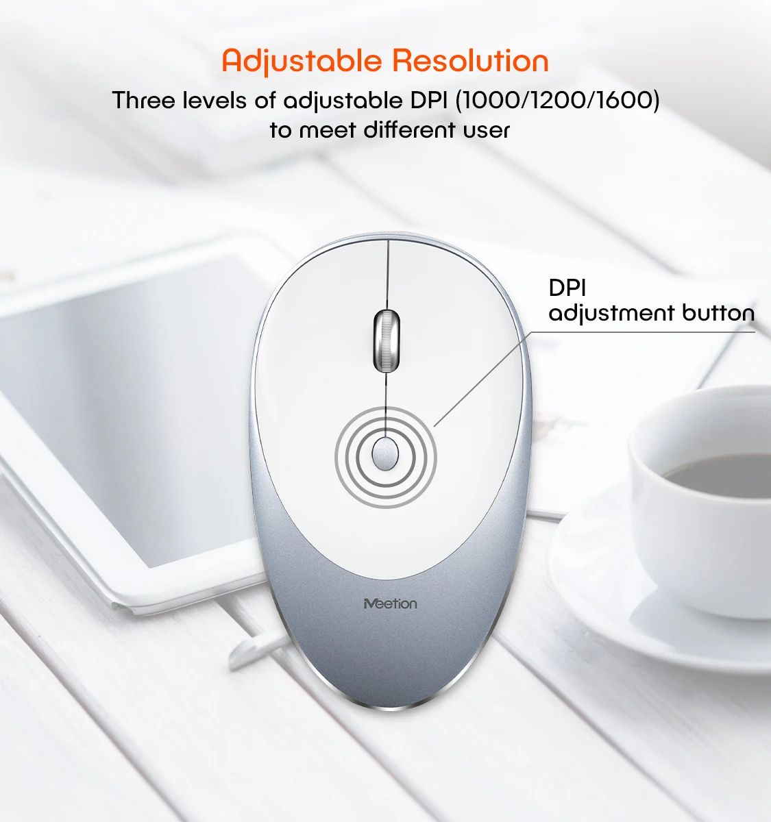Meetion R600 Rechargeable Space Gray Wireless Mouse