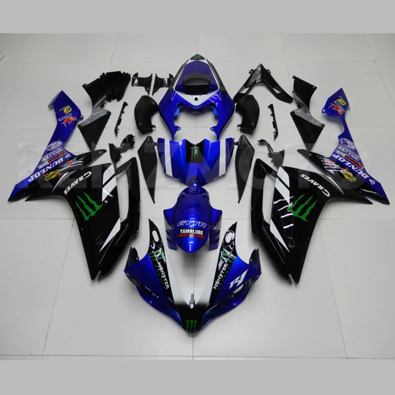 Fairing For Yamaha Yzf R1 2007 2008 Naked Abs Injection Bodywork Kit Shark  Flower Black Blue - Buy Fairing Motorcycle Yzf R1 2007 2008,Body Kit For  Yzf R1,Fairings Kit For Yamaha Yzf