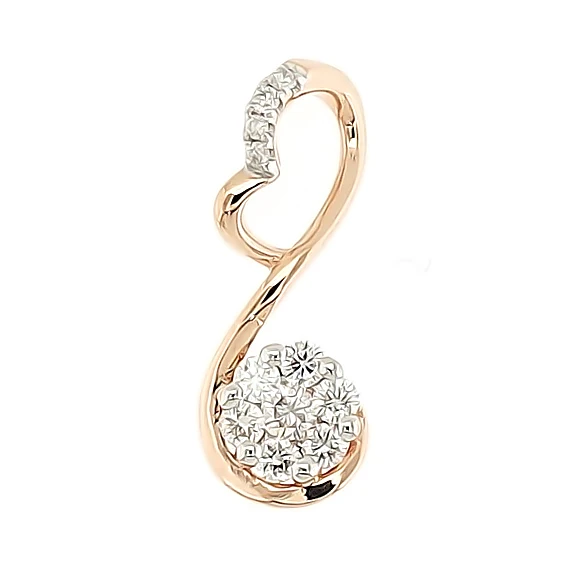 Hot Sale Fashionable Daily Heart Shape White Gold Color Rose Gold Color Diamond Pendants For Women