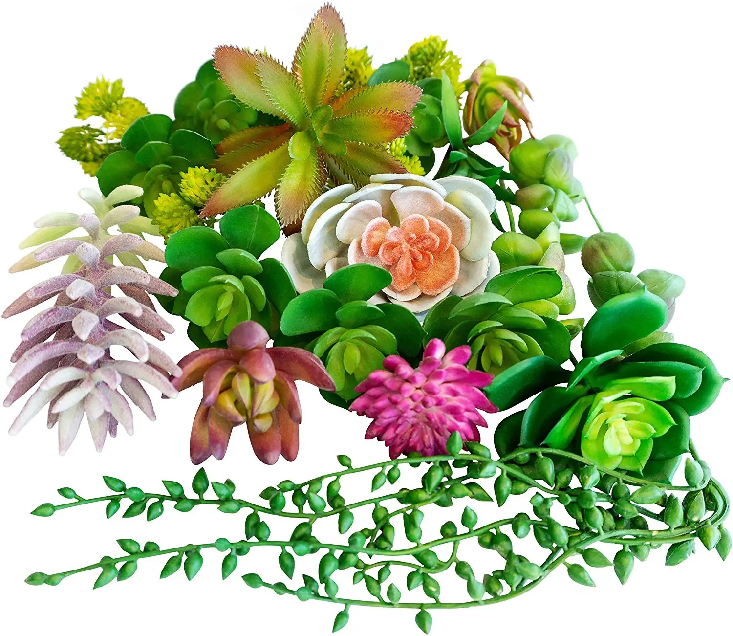 24 Pack Artificial Succulents Plant Garden Miniature Fake Cactus Floral DIY Home