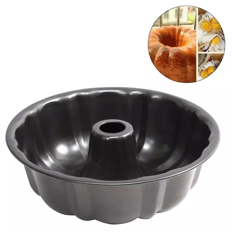 Wilton 191002849 6 Non-Stick Steel Scalloped Angel Food Cake / Bundt Pan  with Removable Bottom - 2 1/2 Deep