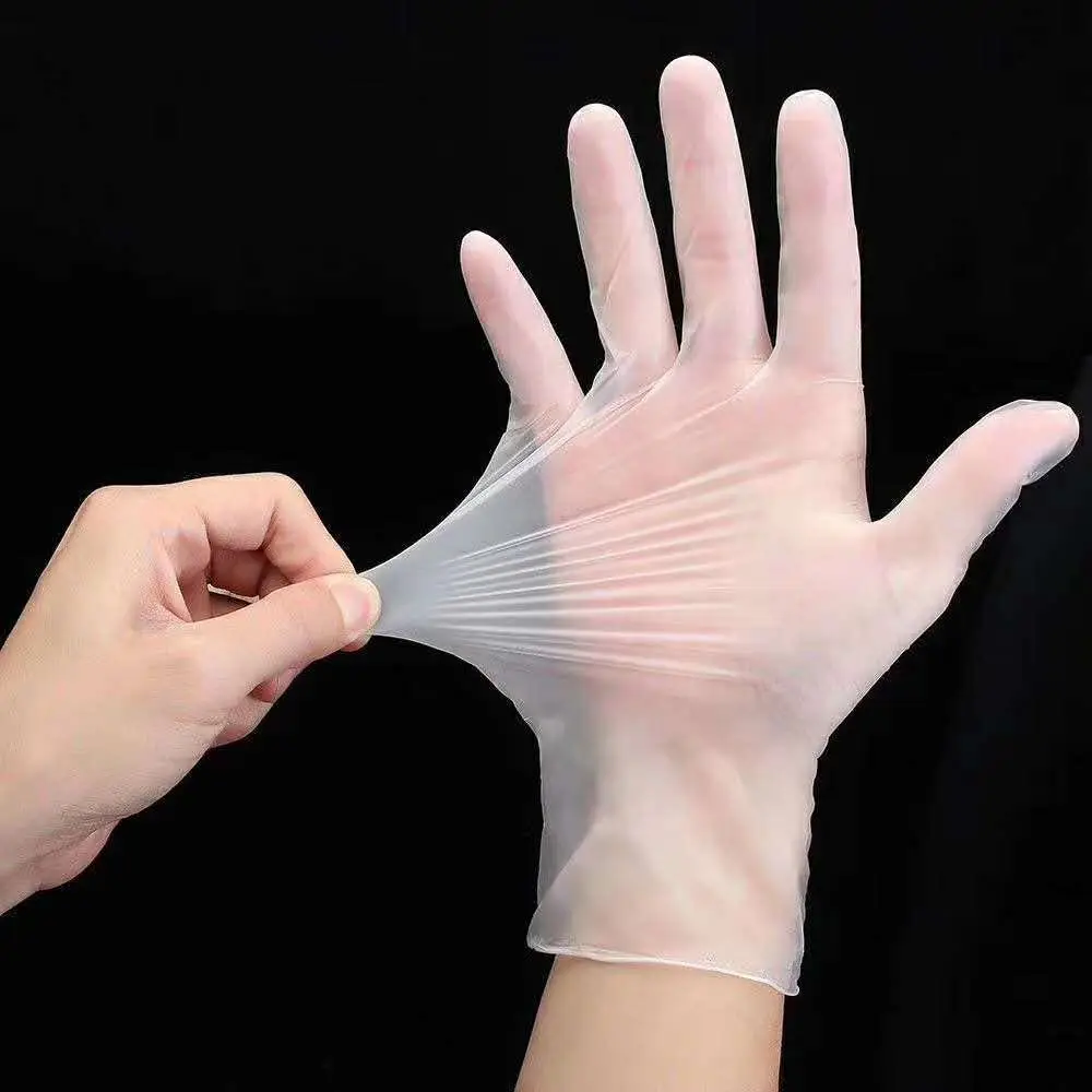 Transparent powder free cheap wholesale safety dusting food handling PVC disposable gloves vinyl ce china