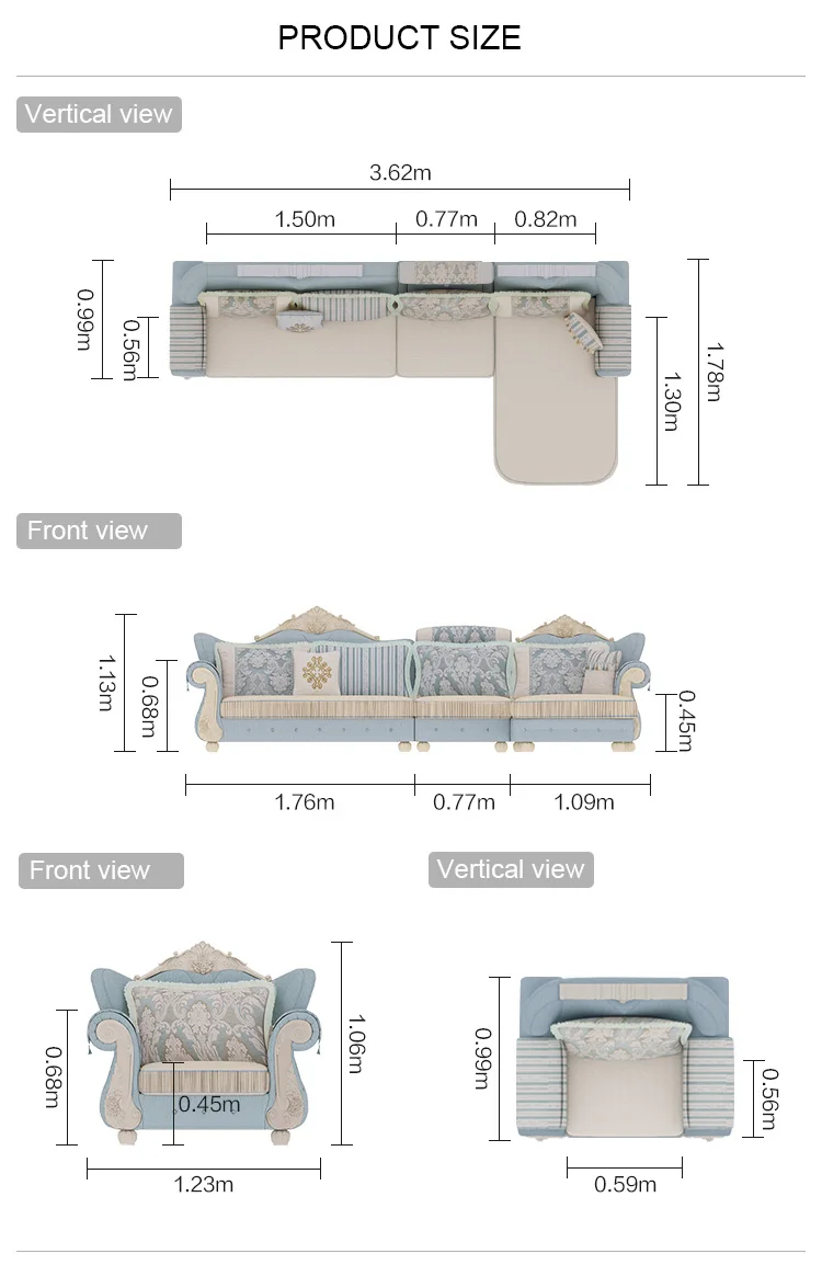 Modern Luxury Couches Hotel Suite Long Lounge Living Room Furniture Sofa Set