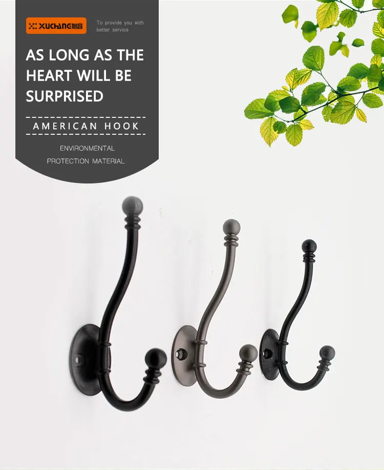 Hot Selling Classic Vintage Style Big Single J Hook Cubicle Coat Hook For Furniture Wall