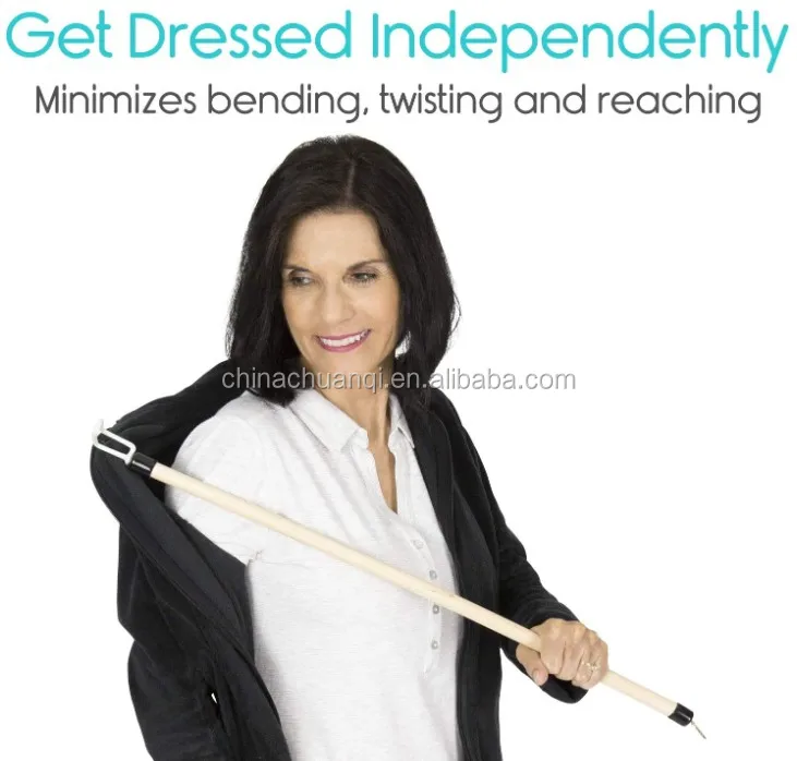 Dressing Stick With Zipper Puller For Independent Living Aid Mobility