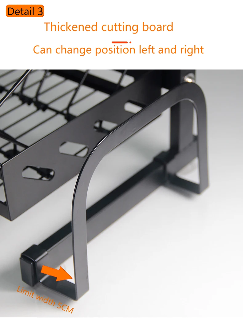 Stainless Steel Black Kitchen Table Top Double Seasoning Rack Buy