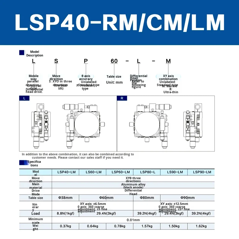 product xyr axis displacement platform lsp90 three axis manual precision fine tuning mobile optical rotating slide table aluminum-16