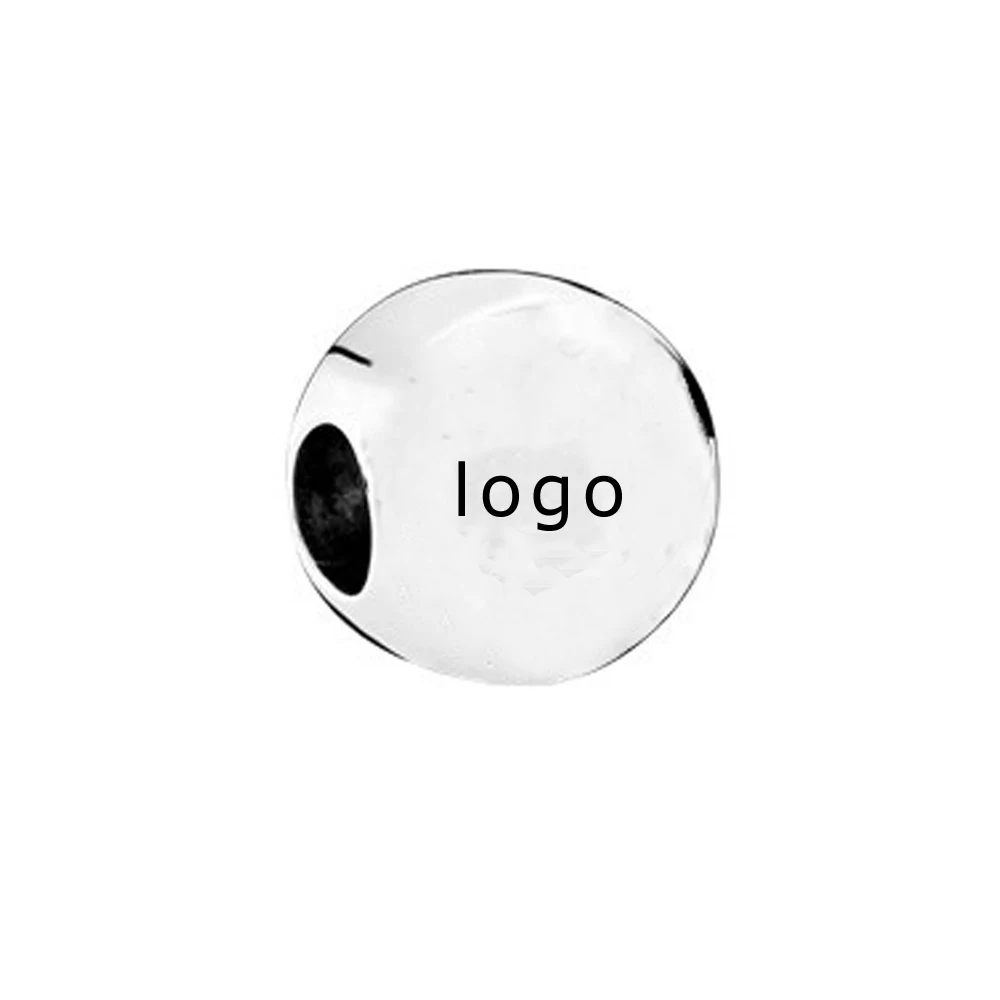 Custom Engraved Company Logo Metal Beads For Bracelet Jewelry - Buy ...