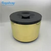Plastic Ice Bucket Brushed Aluminium Effect Foil Wrapped Plastic ice Bucket Round Shaped 10L