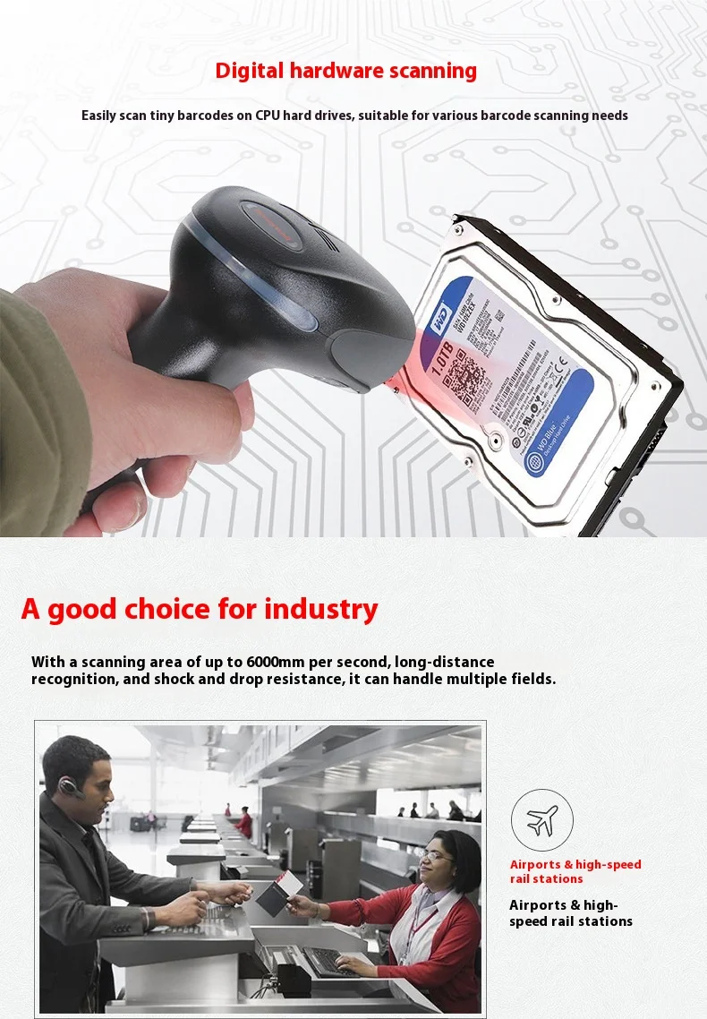 Honeywell 1900GHD Wireless QR Code Barcode Scanner USB Interface Stock Product Honeywell Xenon 1900 Scanner Barcode Scanner